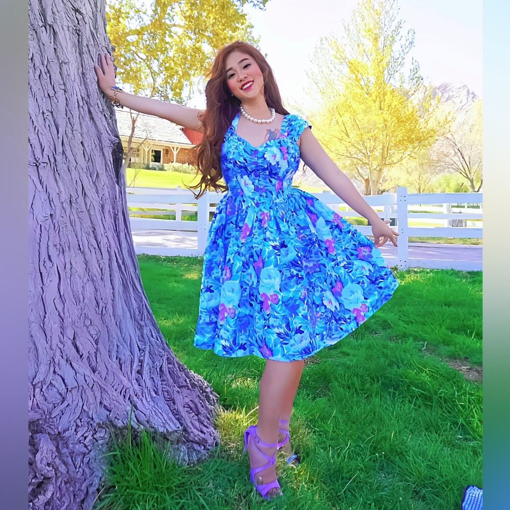 Floral Blue Dress